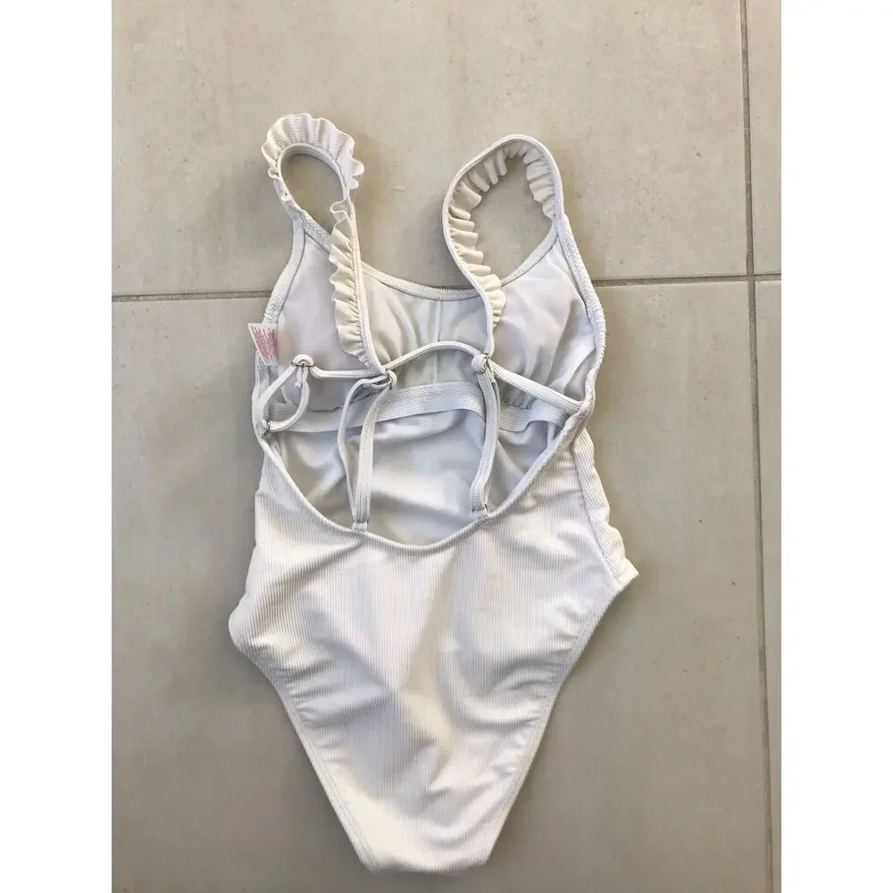 Xhilaration Swim One Piece Swimsuit Ribbed Ruffled Swimwear Beach Summer